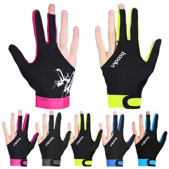 BOODUN M050912 Thin Breathable Men and Women Billiards Three Finger Single Gloves, Size:L(Dark Yellow)