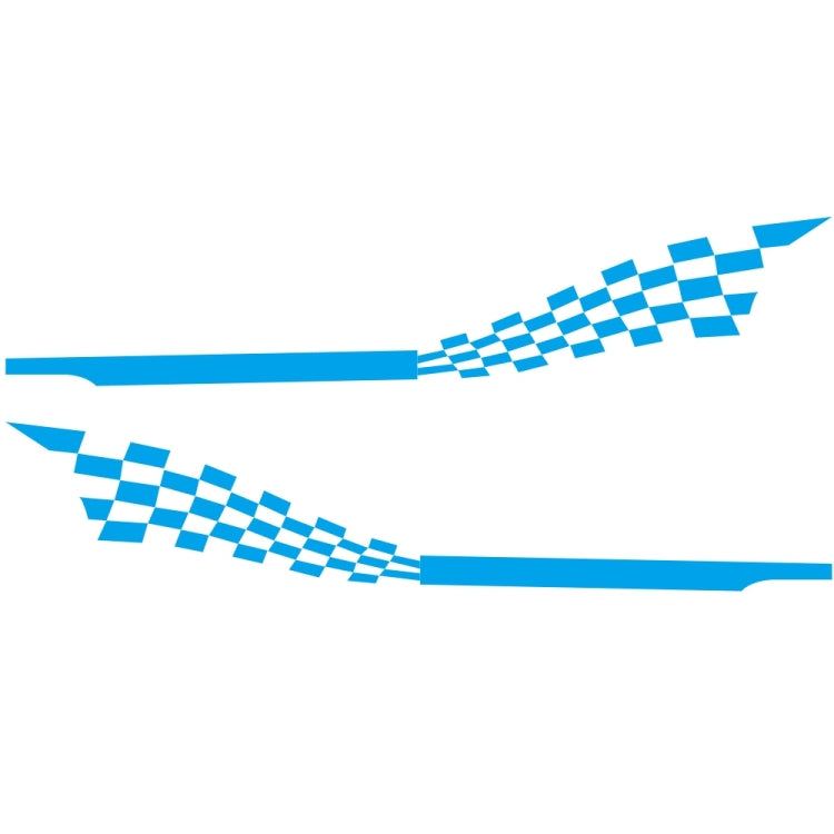 2 PCS/Set D-944 Striped Plaid Pattern Car Modified Decorative Sticker(Blue)