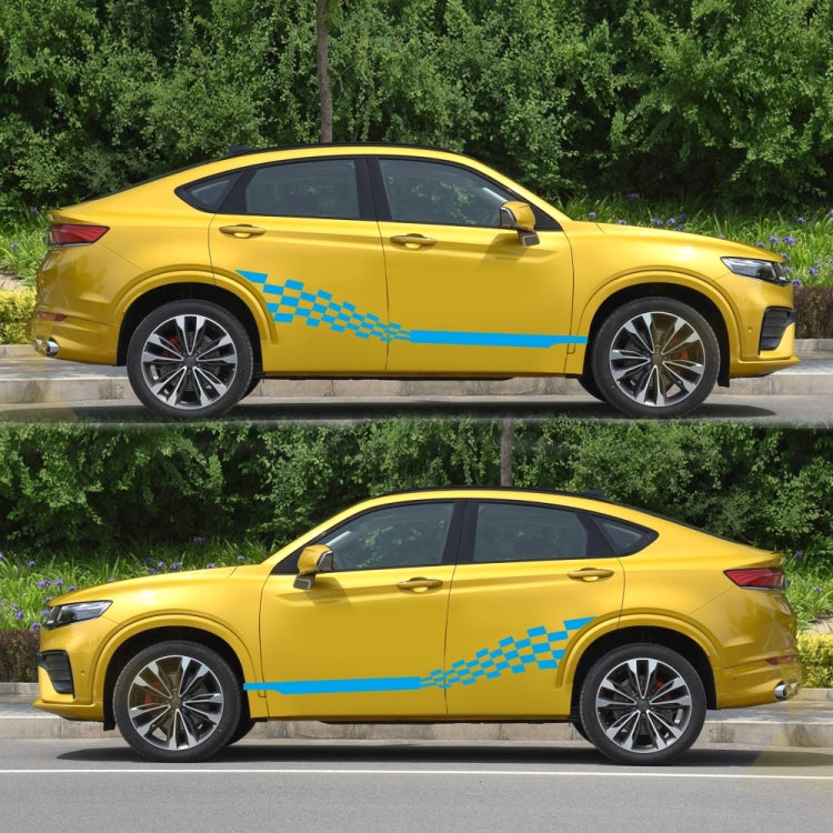 2 PCS/Set D-944 Striped Plaid Pattern Car Modified Decorative Sticker(Blue)