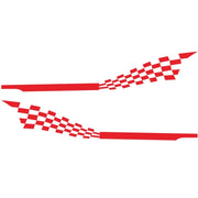 2 PCS/Set D-944 Striped Plaid Pattern Car Modified Decorative Sticker(Red)