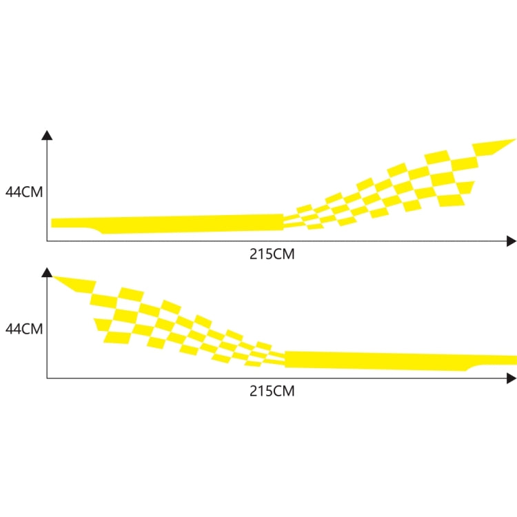 2 PCS/Set D-944 Striped Plaid Pattern Car Modified Decorative Sticker(Yellow)