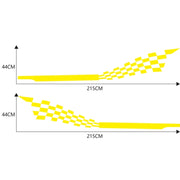 2 PCS/Set D-944 Striped Plaid Pattern Car Modified Decorative Sticker(Yellow)