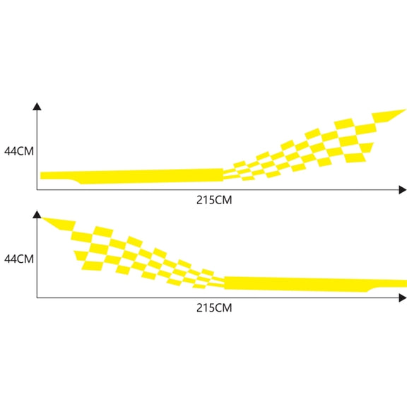 2 PCS/Set D-944 Striped Plaid Pattern Car Modified Decorative Sticker(Yellow)