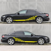 2 PCS/Set D-944 Striped Plaid Pattern Car Modified Decorative Sticker(Yellow)