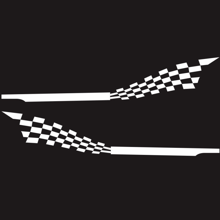 2 PCS/Set D-944 Striped Plaid Pattern Car Modified Decorative Sticker(White)