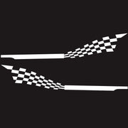 2 PCS/Set D-944 Striped Plaid Pattern Car Modified Decorative Sticker(White)