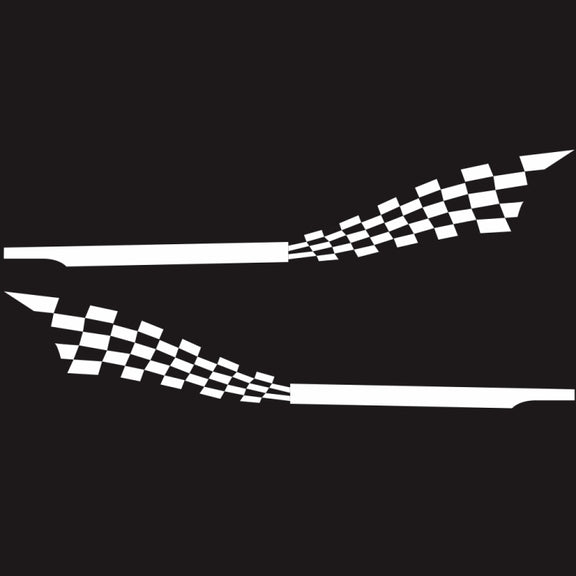 2 PCS/Set D-944 Striped Plaid Pattern Car Modified Decorative Sticker(White)