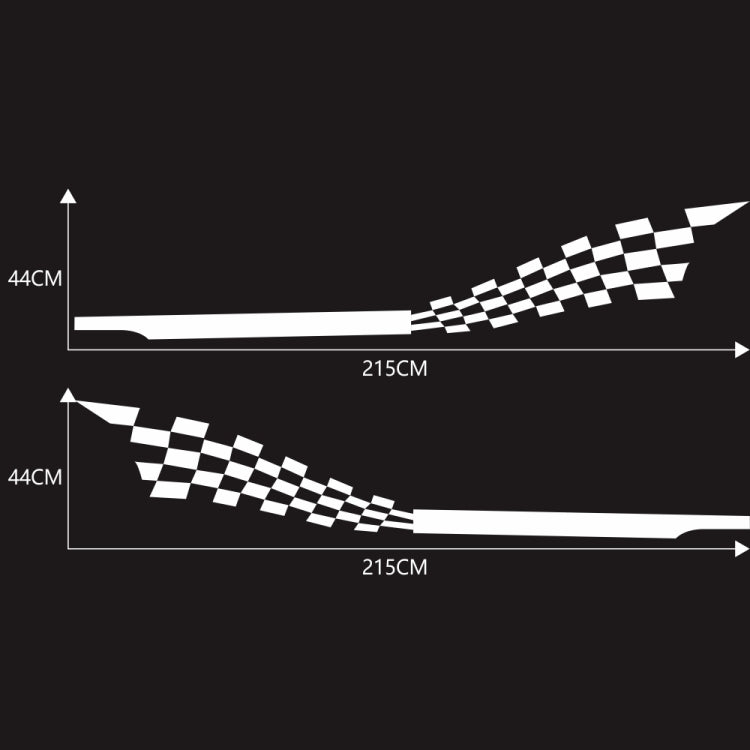 2 PCS/Set D-944 Striped Plaid Pattern Car Modified Decorative Sticker(White)