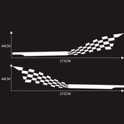 2 PCS/Set D-944 Striped Plaid Pattern Car Modified Decorative Sticker(White)