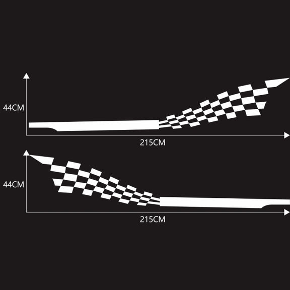 2 PCS/Set D-944 Striped Plaid Pattern Car Modified Decorative Sticker(White)