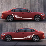 2 PCS/Set D-944 Striped Plaid Pattern Car Modified Decorative Sticker(White)