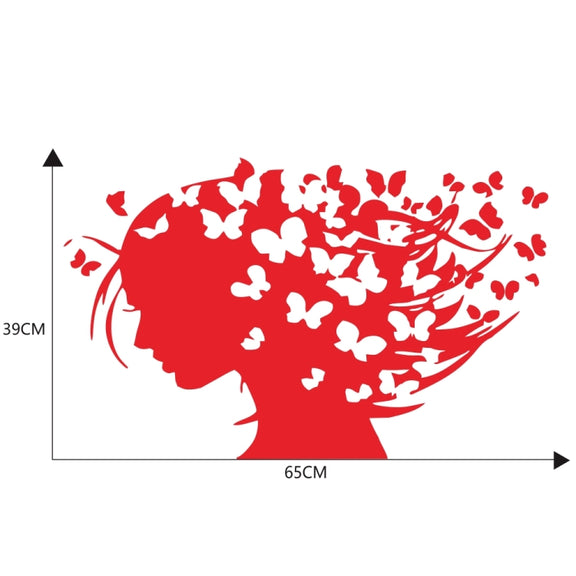 D-956 Butterfly Girl Pattern Car Modified Decorative Sticker(Red)