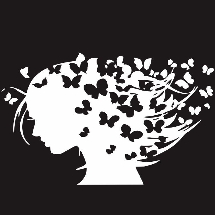 D-956 Butterfly Girl Pattern Car Modified Decorative Sticker(White)