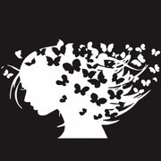 D-956 Butterfly Girl Pattern Car Modified Decorative Sticker(White)