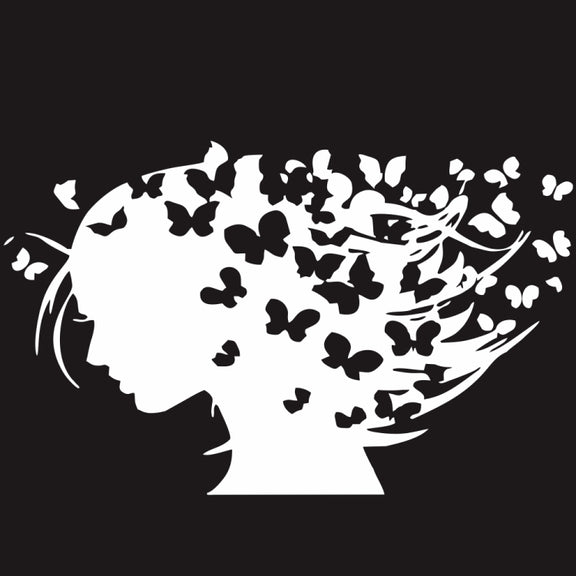 D-956 Butterfly Girl Pattern Car Modified Decorative Sticker(White)