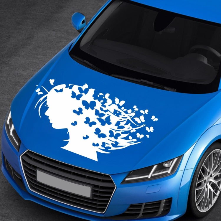 D-956 Butterfly Girl Pattern Car Modified Decorative Sticker(White)