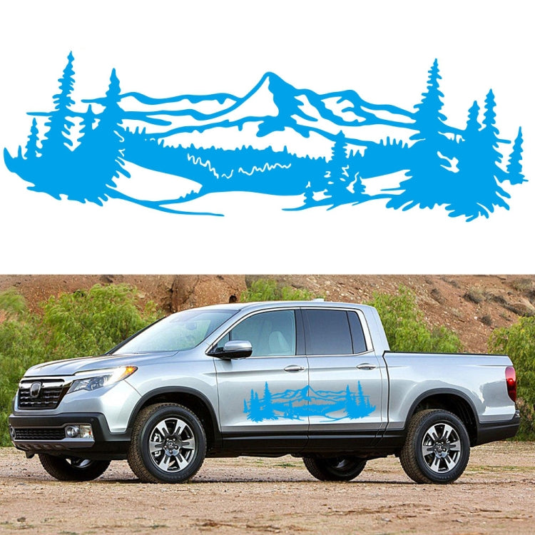 2 PCS/Set D-957 Mountains Pattern Car Modified Decorative Sticker(Blue)