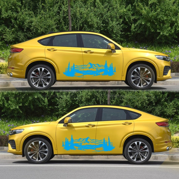 2 PCS/Set D-957 Mountains Pattern Car Modified Decorative Sticker(Blue)