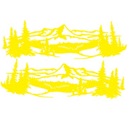 2 PCS/Set D-957 Mountains Pattern Car Modified Decorative Sticker(Yellow)