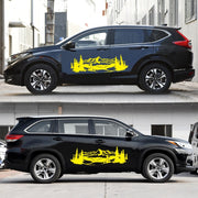 2 PCS/Set D-957 Mountains Pattern Car Modified Decorative Sticker(Yellow)