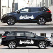 2 PCS/Set D-957 Mountains Pattern Car Modified Decorative Sticker(White)