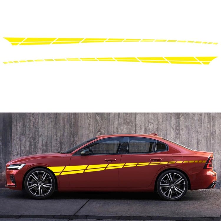 2 PCS/Set D-961 Checkered Flag Pattern Car Modified Decorative Sticker(Yellow)