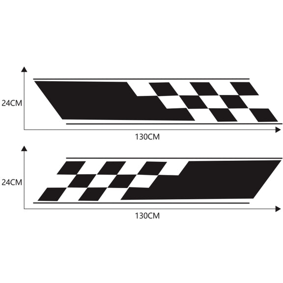2 PCS/Set D-962 Checkered Flag Pattern Car Modified Decorative Sticker(Black)