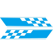 2 PCS/Set D-962 Checkered Flag Pattern Car Modified Decorative Sticker(Blue)