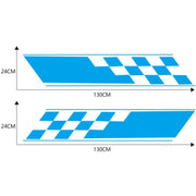 2 PCS/Set D-962 Checkered Flag Pattern Car Modified Decorative Sticker(Blue)