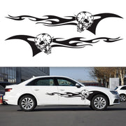 2 PCS/Set D-964 Skull Flame Pattern Car Modified Decorative Sticker(Black)