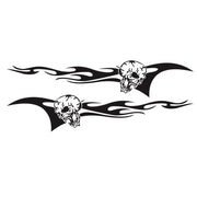 2 PCS/Set D-964 Skull Flame Pattern Car Modified Decorative Sticker(Black)