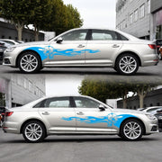 2 PCS/Set D-964 Skull Flame Pattern Car Modified Decorative Sticker(Blue)