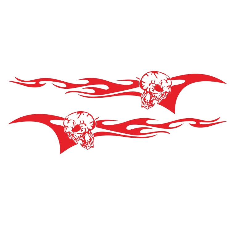 2 PCS/Set D-964 Skull Flame Pattern Car Modified Decorative Sticker(Red)