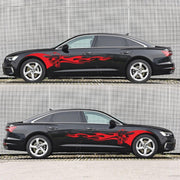 2 PCS/Set D-964 Skull Flame Pattern Car Modified Decorative Sticker(Red)