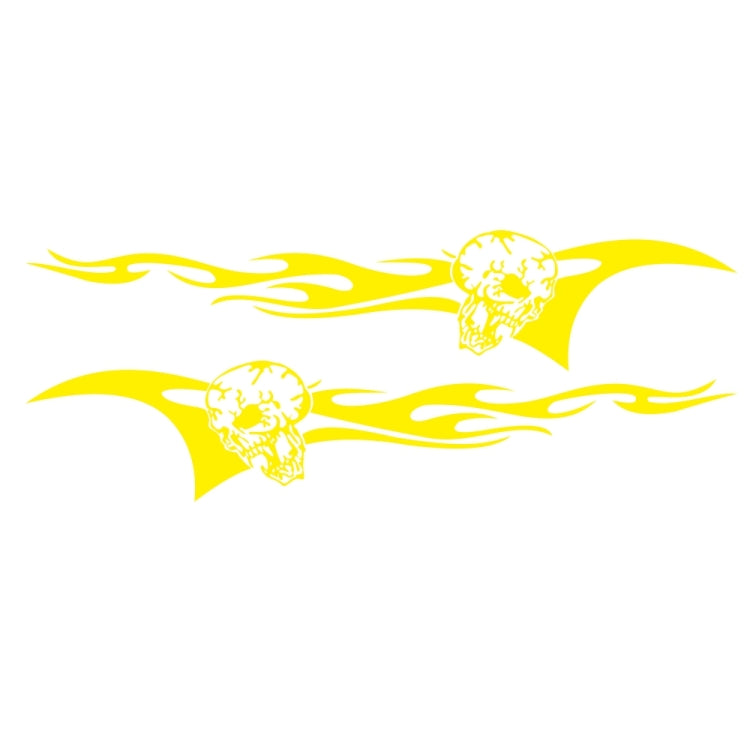 2 PCS/Set D-964 Skull Flame Pattern Car Modified Decorative Sticker(Yellow)