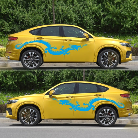 2 PCS/Set D-965 Dragon Pattern Car Modified Decorative Sticker(Blue)