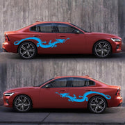 2 PCS/Set D-965 Dragon Pattern Car Modified Decorative Sticker(Blue)