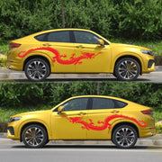 2 PCS/Set D-965 Dragon Pattern Car Modified Decorative Sticker(Red)