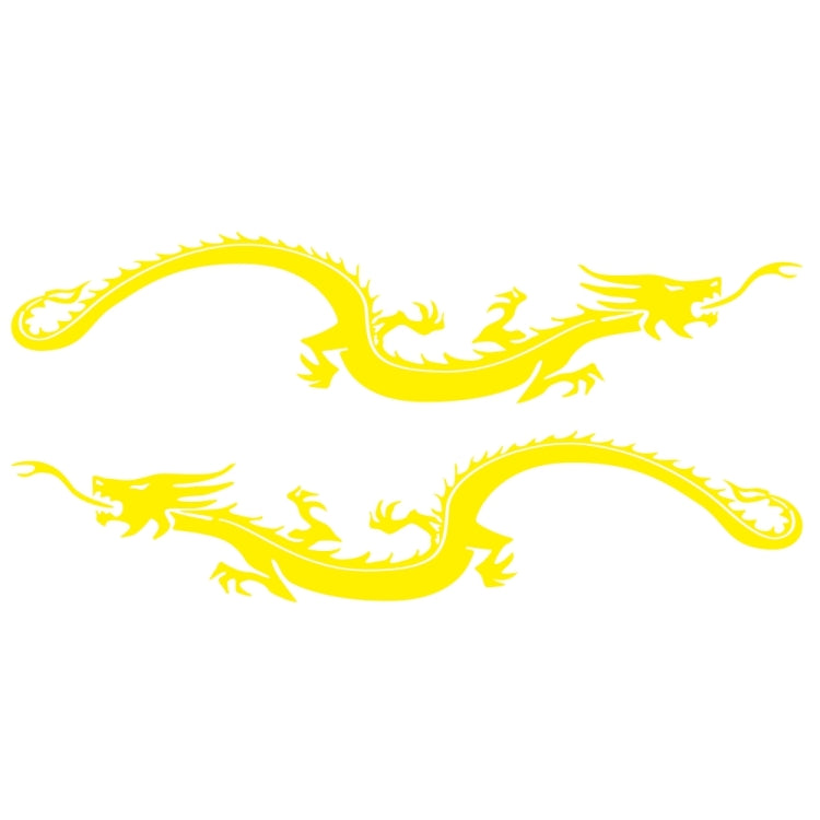 2 PCS/Set D-965 Dragon Pattern Car Modified Decorative Sticker(Yellow)