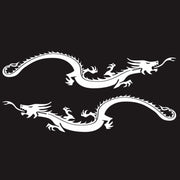 2 PCS/Set D-965 Dragon Pattern Car Modified Decorative Sticker(White)