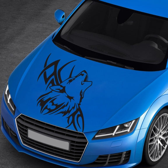 D-967 Wolf Tribe Pattern Car Modified Decorative Sticker(Black)