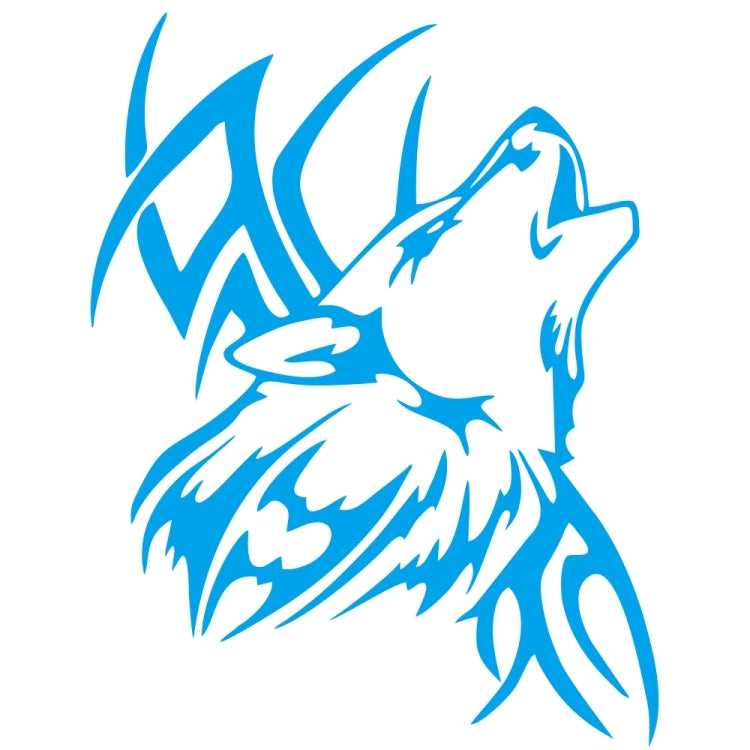 D-967 Wolf Tribe Pattern Car Modified Decorative Sticker(Blue)