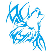 D-967 Wolf Tribe Pattern Car Modified Decorative Sticker(Blue)