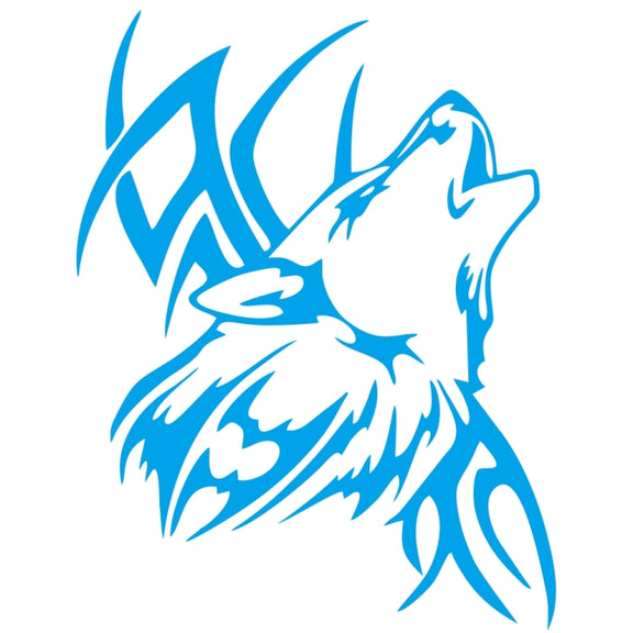D-967 Wolf Tribe Pattern Car Modified Decorative Sticker(Blue)