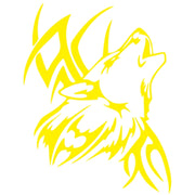 D-967 Wolf Tribe Pattern Car Modified Decorative Sticker(Yellow)