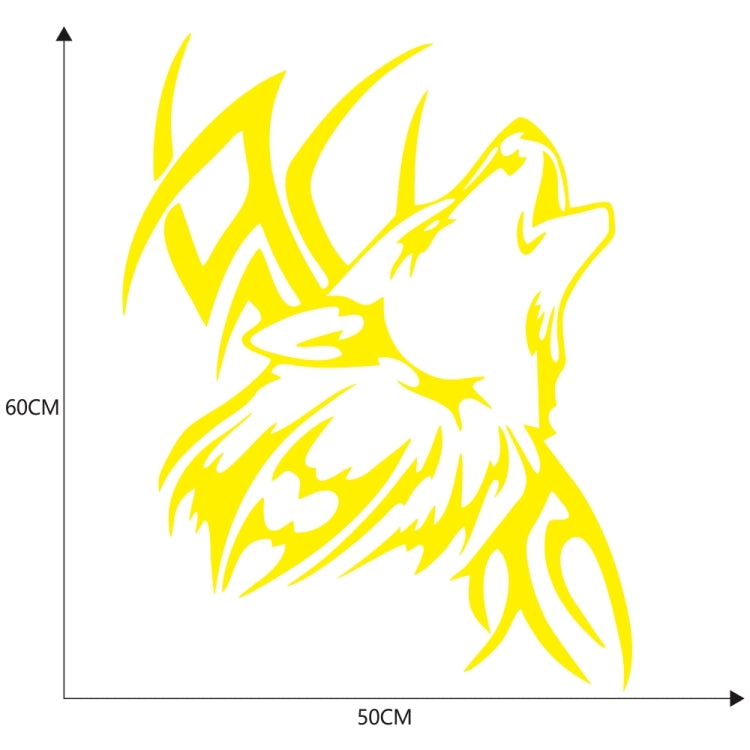 D-967 Wolf Tribe Pattern Car Modified Decorative Sticker(Yellow)