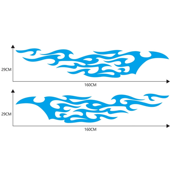 2 PCS/Set D-969 Flame Pattern Car Modified Decorative Sticker(Blue)