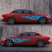 2 PCS/Set D-969 Flame Pattern Car Modified Decorative Sticker(Blue)
