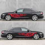 2 PCS/Set D-969 Flame Pattern Car Modified Decorative Sticker(Red)