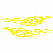 2 PCS/Set D-969 Flame Pattern Car Modified Decorative Sticker(Yellow)